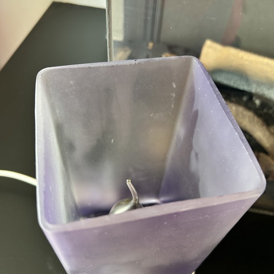 Image 1 of Lampada da tavolo vintage Jan des Bouvrie 'Ice Cubic' – Viola satinato