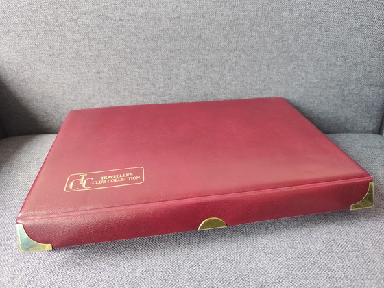 Image 1 of TCC Elegant Game Collection • Luxury Game Box Red/Gold • Chess Checkers Rummy