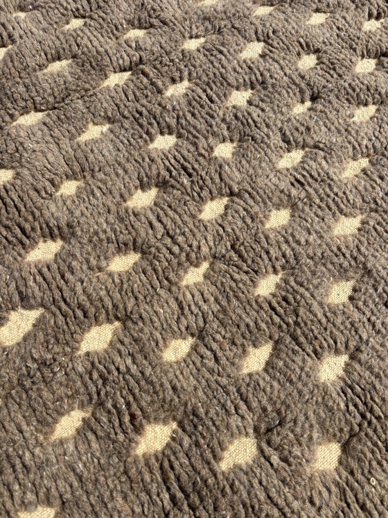 Image 1 of Tapis de laine marocain Boho 180x270 cm - Tons neutres avec motifs de losanges