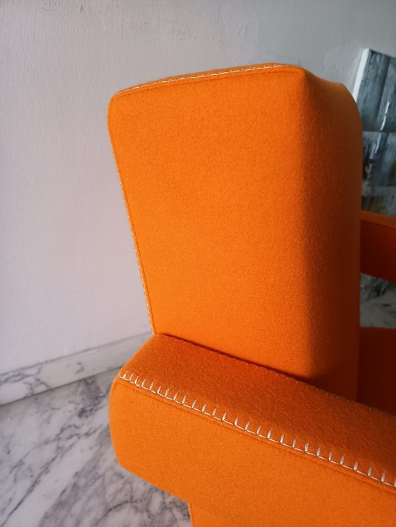 Image 1 of Fauteuil CASSINA Utrecht 637 en Laine Kvadrat Orange 13L par Gerrit Thomas Rietveld