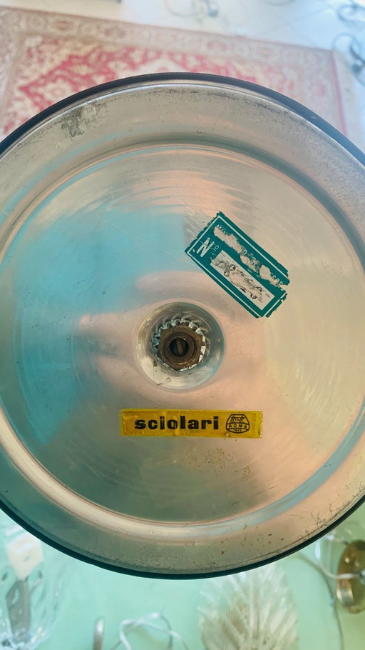 Originele Sciolari messing tafellamp uit 1940