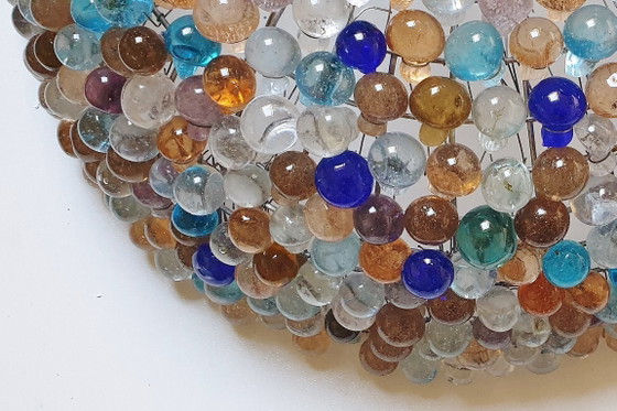 Image 1 of Grande lampe de plafond en verre de Murano en forme de grappe de raisin (37 cm).