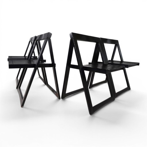 Set of 4 Aldo Jacobi Trieste Folding Chairs for Bazzani, 1960