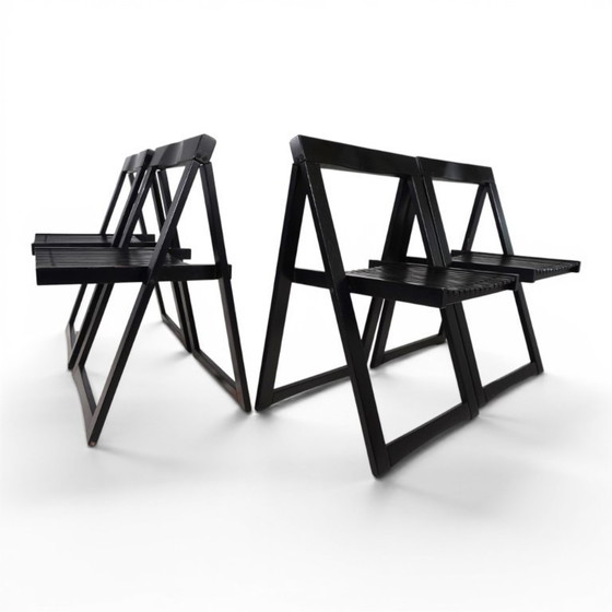 Image 1 of Set of 4 Aldo Jacobi Trieste Folding Chairs for Bazzani, 1960