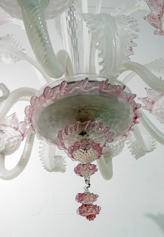 Image 1 of Lustre en verre de Murano vénitien moderne du 20e siècle, style "Ca'rezzonico", années 1960