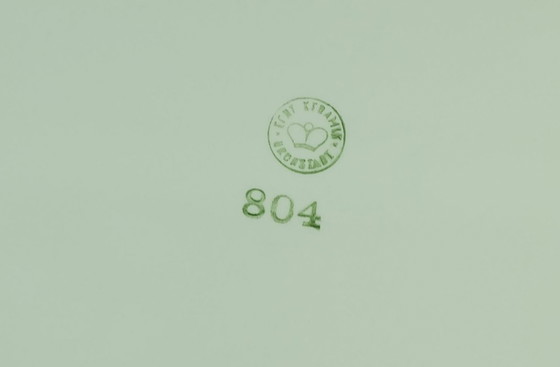 Image 1 of Taartbord uit de jaren 50, Grunstadt, met prachtige decoratie, zuidelijk tafereel, fruit- en groenteverkoper.