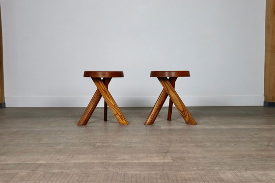 Image 1 of Pierre Chapo S31 krukken van massief iepenhout, Frankrijk 1974