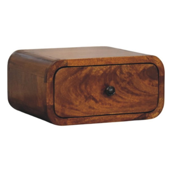 Image 1 of Armario de pared compacto fabricado en madera de mango con acabado en madera de castaño.