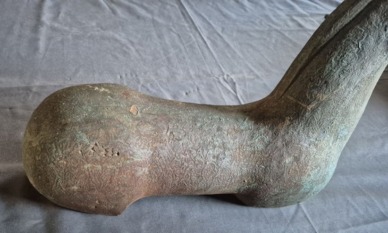 Large Cast Iron Tang Horse with Verdigris Patina, 50 cm, Sculpture, Brown (photo 4 of 5)