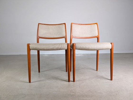 Image 1 of Set di 2 sedie Niels O Moller JL Møller Møbelfabrik modello 80 in teak