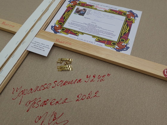 Image 1 of Glicina japonesa J221 - tríptico plateado - listo para colgar