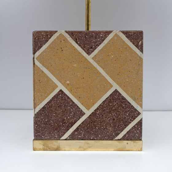 Image 1 of Paar Italiaanse cementiet tafellampen uit het Liberty-tijdperk