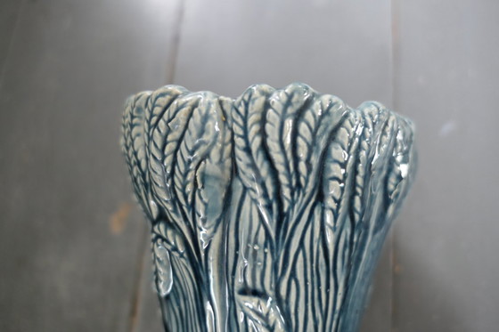 Image 1 of Art Nouveau Barbotine vaas 832 versierd met korenaren