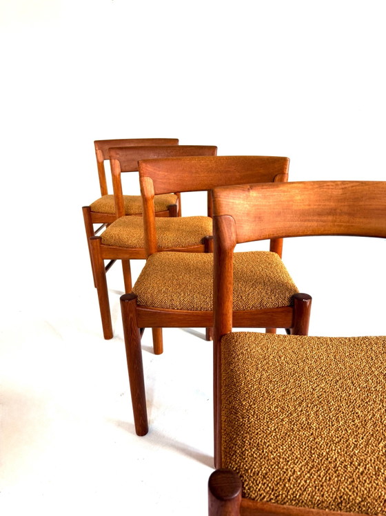 4x restored Dining chair, Bramin ‘60, Wood, Textile, Brown (photo 12 of 13)