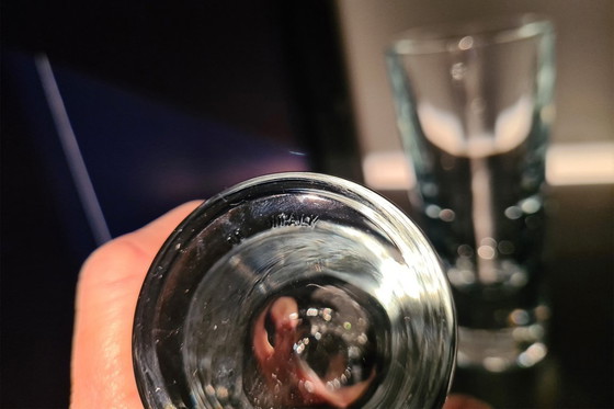 Image 1 of Murano-14 Carlo Moretti Italy heavy aperitif bar Bullet drinking glasses