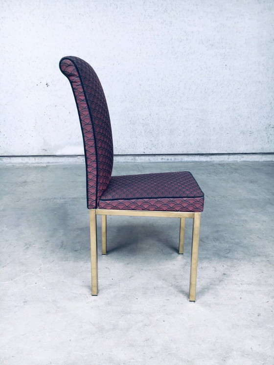 Image 1 of Set van 6 eetkamerstoelen in Hollywood Regency-stijl uit de jaren 70, België