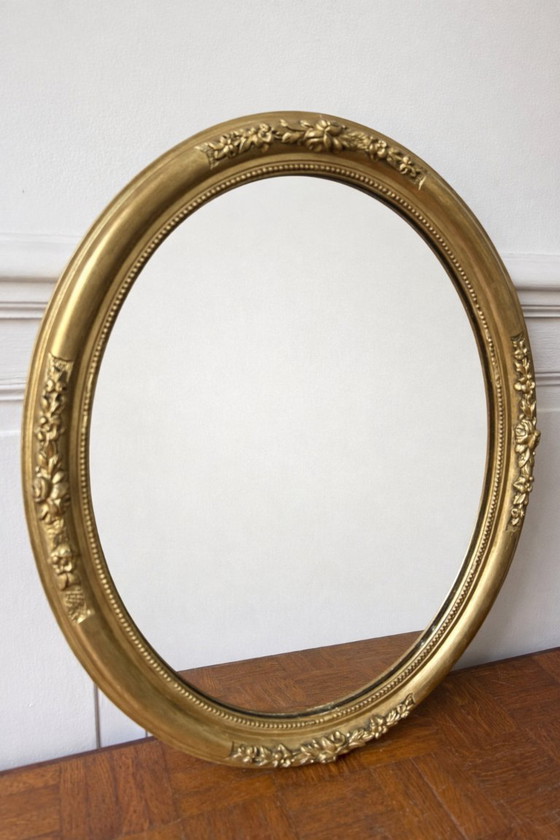 Image 1 of Ovale vergulde spiegel – Victoriaanse stijl