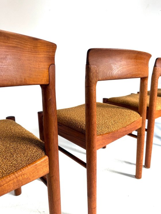 4x restored Dining chair, Bramin ‘60, Wood, Textile, Brown (photo 3 of 13)