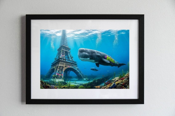 Image 1 of Fotografia stampata e incorniciata / cornice decorativa / Edizione limitata / Firmata / Parigi sott'acqua