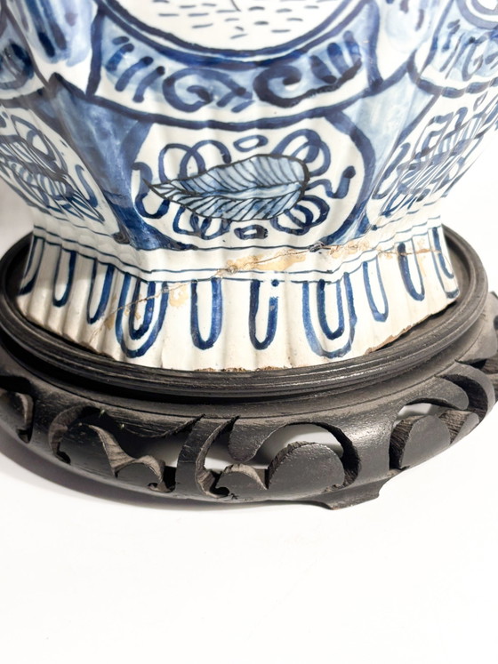 Vase en céramique blanche et bleu cobalt de Delft, début du XXe siècle – Ceramic (photo 9 of 10)
