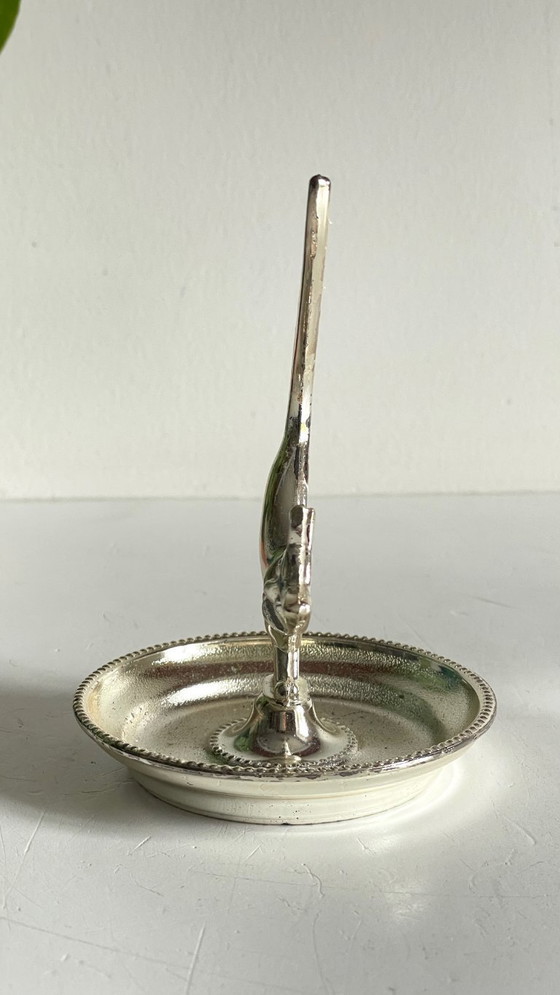 Image 1 of Zilverkleurig metalen katten sieradenbakje