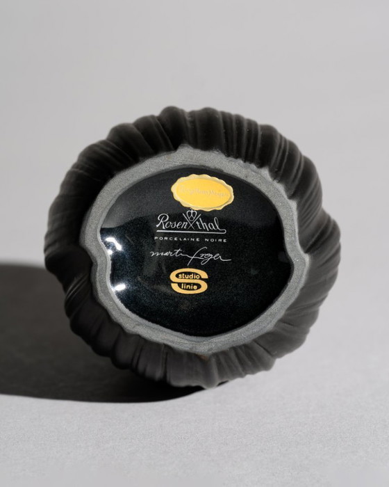 Image 1 of Rosenthal Porcelaine Noire “Plissée” Curated Duo by Martin Freyer Matte Black