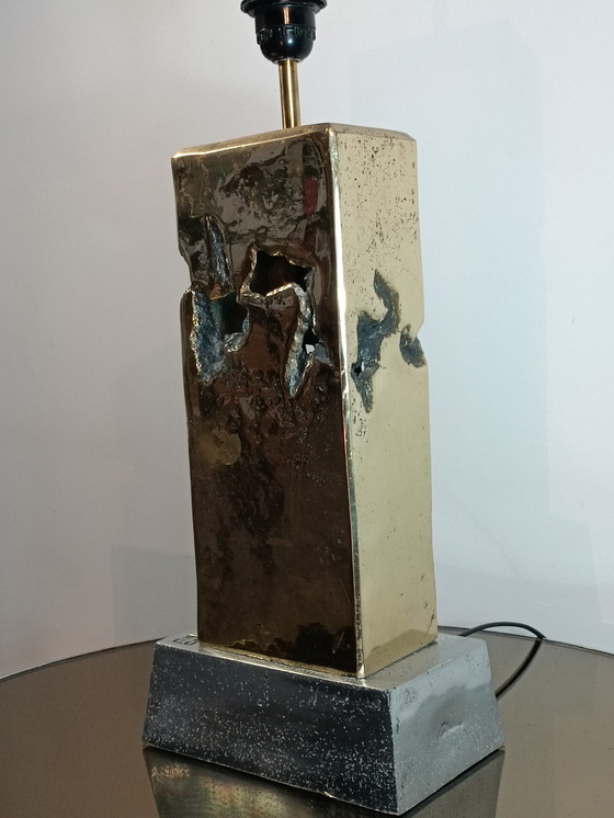 Image 1 of Lampe Brutaliste en Bronze par David Marshall 1980