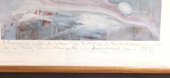 Image 1 of LUC GRUN (1936-2017) – Obra abstracta, dedicada y firmada, grabado, 1994