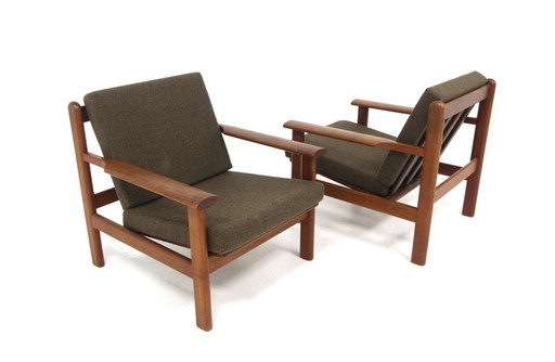 Skandinavisches Teakholz-Set bestehend aus 2 Sesseln, Poul Volther, Gemla Möbler, Schweden, 1960