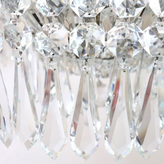 Image 1 of Spectacular Chandeliers with Large Crystal Drops, Italy Early 20th Century
