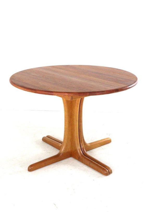Vintage Round 2x Extendable Dining Table Danish – Wood (photo 15 of 18)