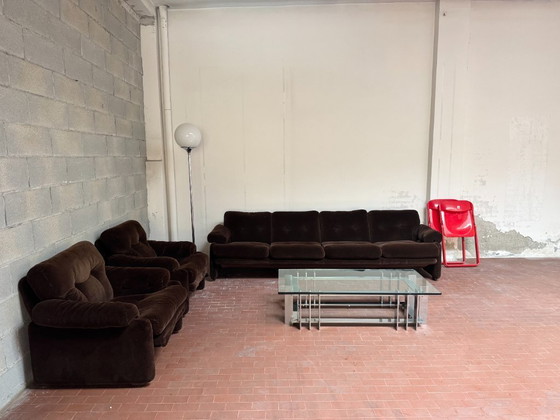 Image 1 of Mesa de centro Saporiti, cristal y cromo, años 70