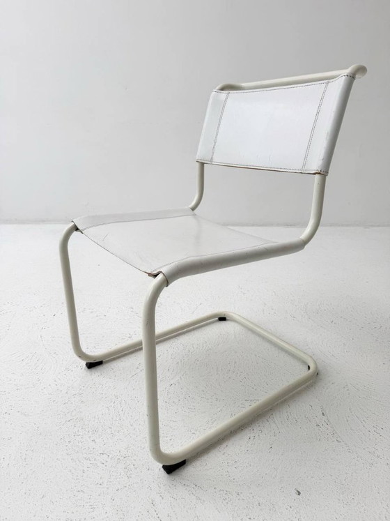 Image 1 of Set van 5 Thonet S33 volledig witte cantileverstoelen van Mart Stam, 1926