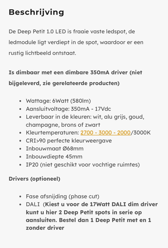 Image 1 of 3x nouveaux spots encastrés Wever & Ducré, type Deep Petit 1.0