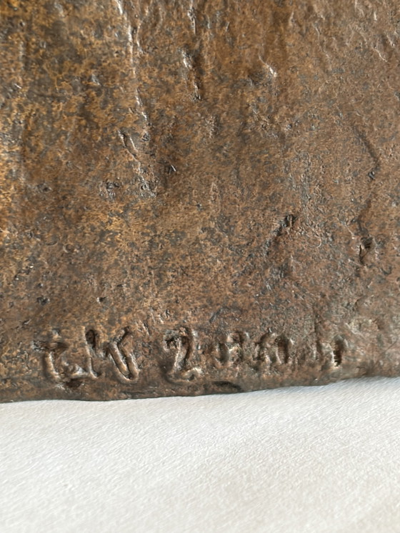 Image 1 of Sjikkie (Tjikkie) Kreuger – Signierte Bronzestatue – Stehende Figur 