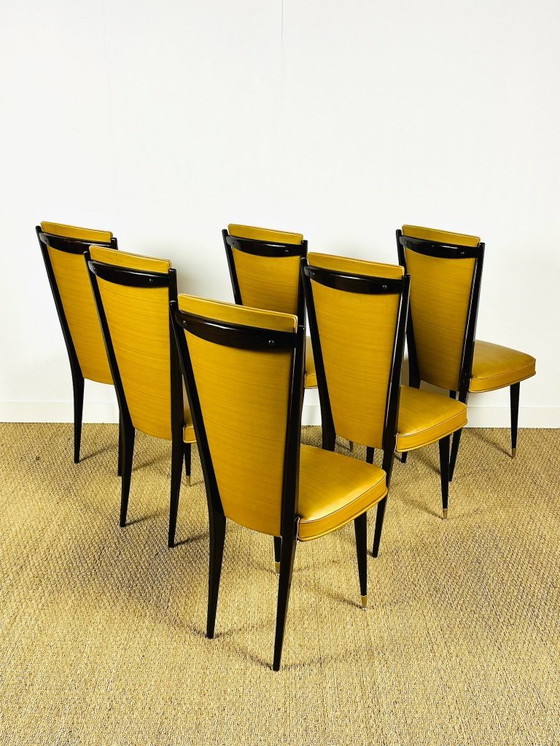 Image 1 of Set van 6 art-deco stoelen, Frankrijk, 1940