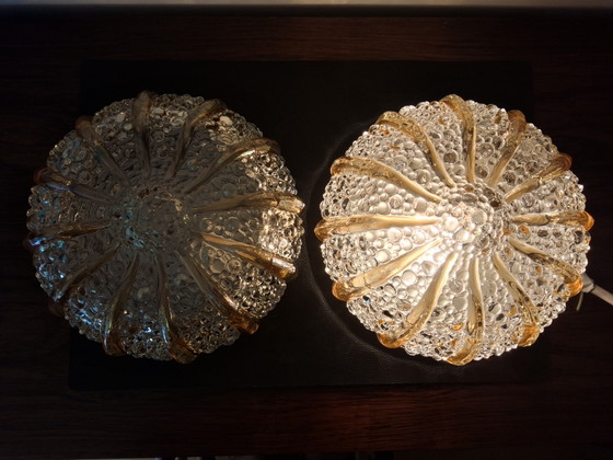 Image 1 of 2 vintage ceiling lamps with bubble pattern, Maison Limburg style Helena Tynell j 60/70