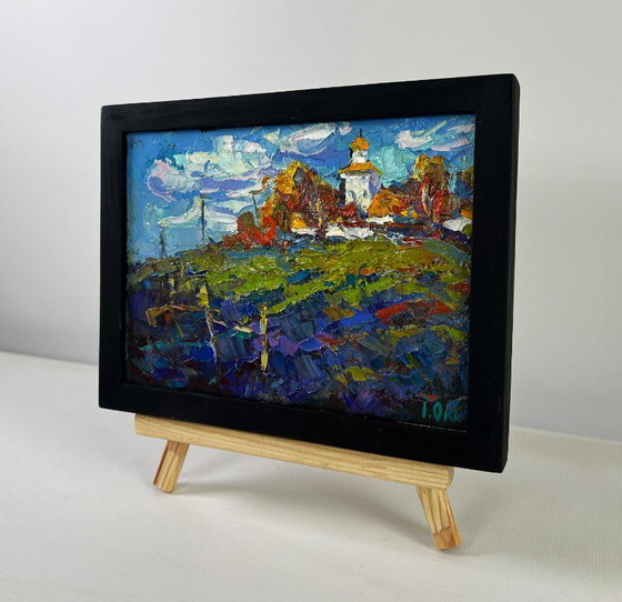 Image 1 of Original Oil Painting Summer Village Landscape The wind whispers between the stones