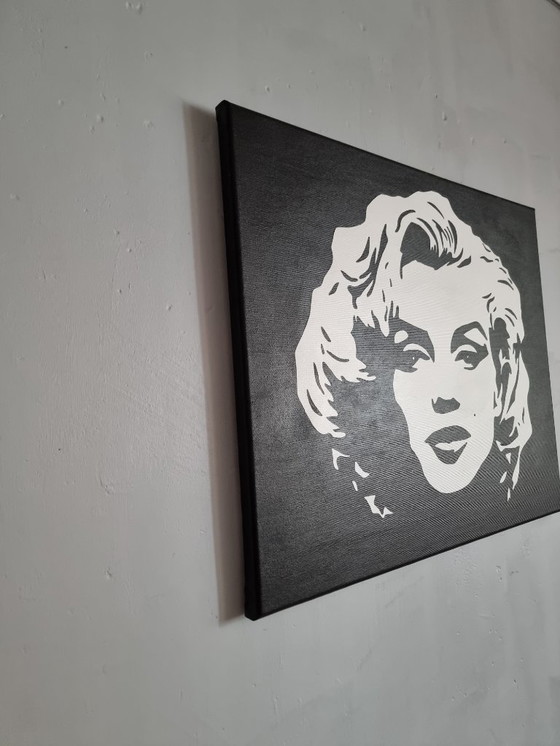 Image 1 of Frances Eckhardt - 50x60 cm pop art Monroe painting hand-painted