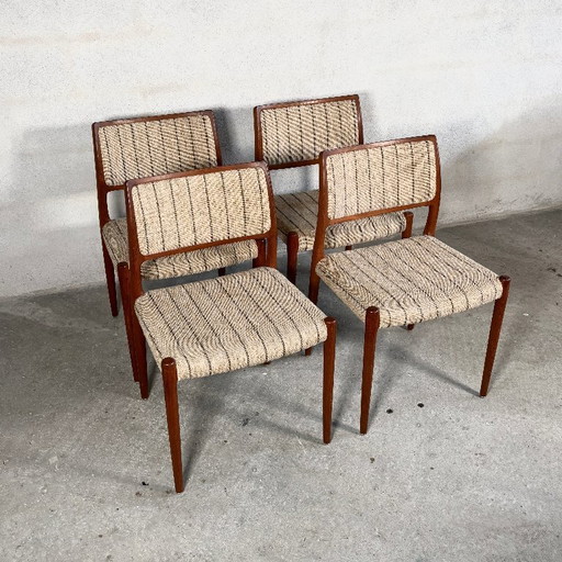 4x chaises de salle à manger modèle 80 par Niels O. Møller