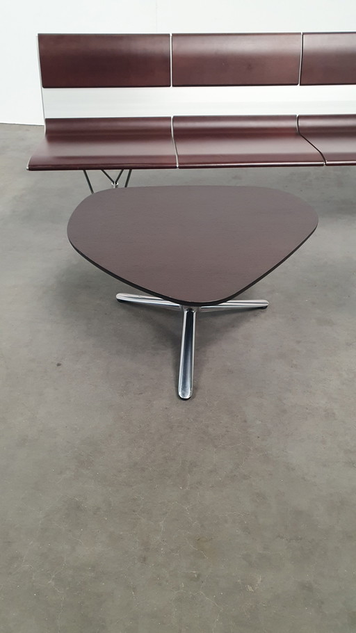 Kei BULO design coffee table organic, dark brown oak veneered