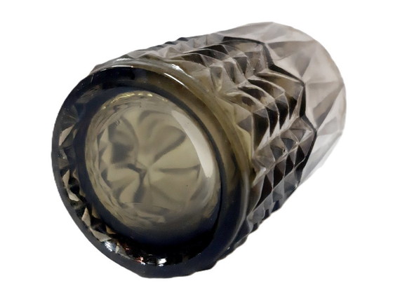 Image 1 of Vintage sierlijke gerookte groene glazen vaas