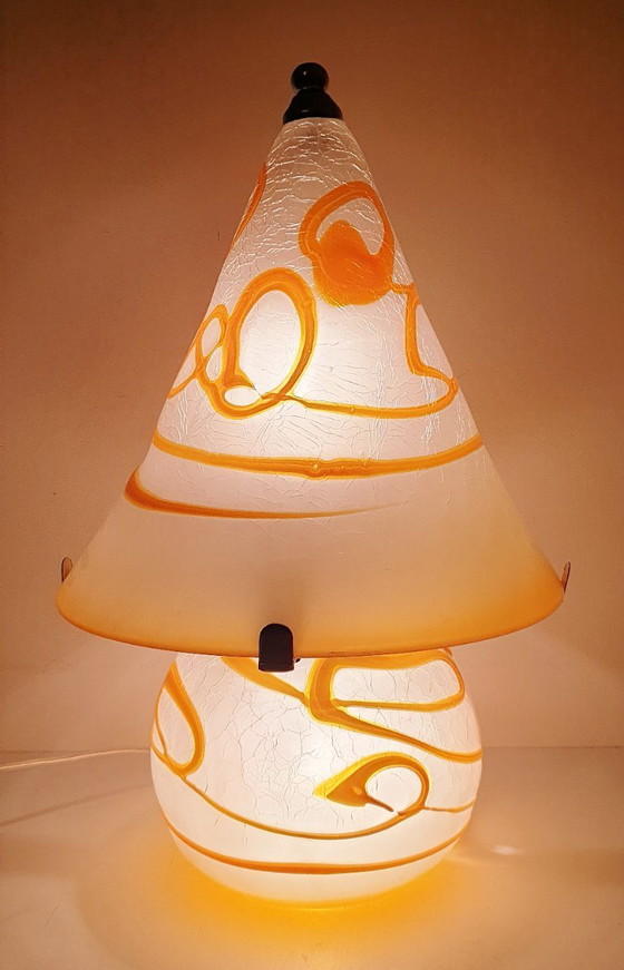 Image 1 of Lampada da tavolo vintage a forma di fungo Simais fatta a mano