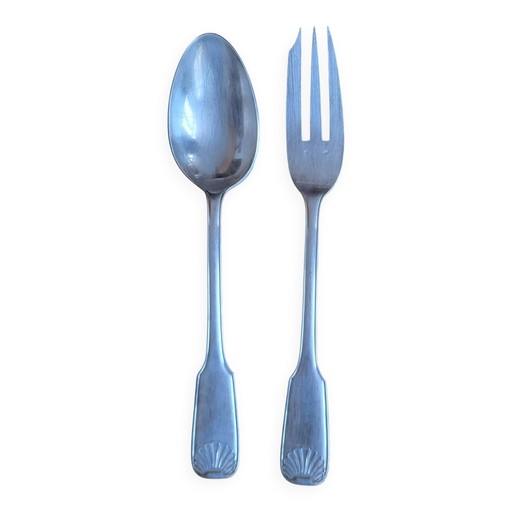 Silver-plated metal serving cutlery