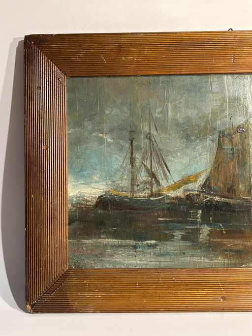 Seascape Oil Painting on Board by De Corsi – schilderijen tekeningen (photo 2 of 8)