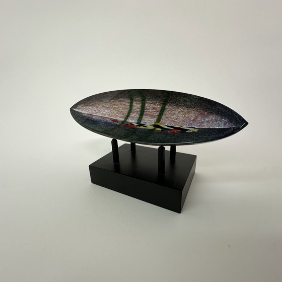 Image 1 of Bertil Vallien for Kosta Boda glass boat sculpture Limited edition Voyage