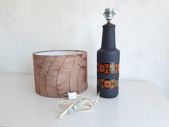 Image 1 of Unieke vintage West Germany lamp met handgemaakte lampenkap met botanische print