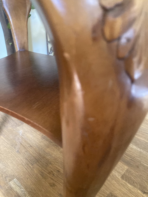 Image 1 of Beautiful Chippendale table with Viennese caning and glass top, round