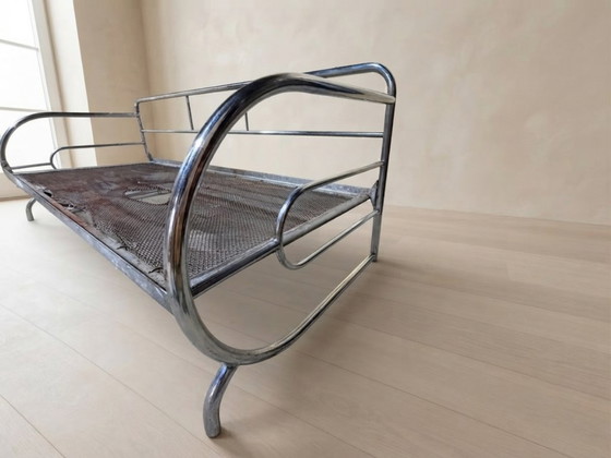 Vintage frame voor een chaise longue van verchroomd buisvormig staal, midden 20e eeuw, Tsjechoslowakije, 194 (photo 4 of 12)