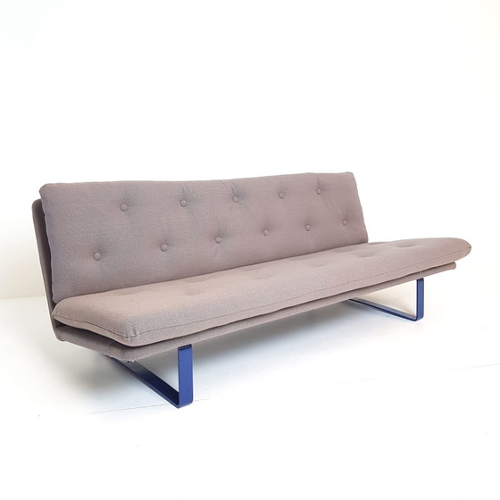 Artifort C684 Kho Liang Le Bank Blauw Bruin – 3-5 zitsbanken, Metal, Textile, Vintage (photo 7 of 14)